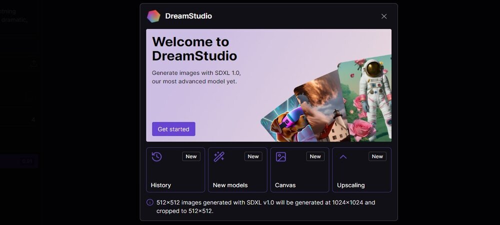 Нейросеть Dream Studio генерирует изображения по тексту и на основе заданных картинок